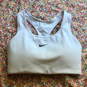 Nike high support padded sports bra, white, medium